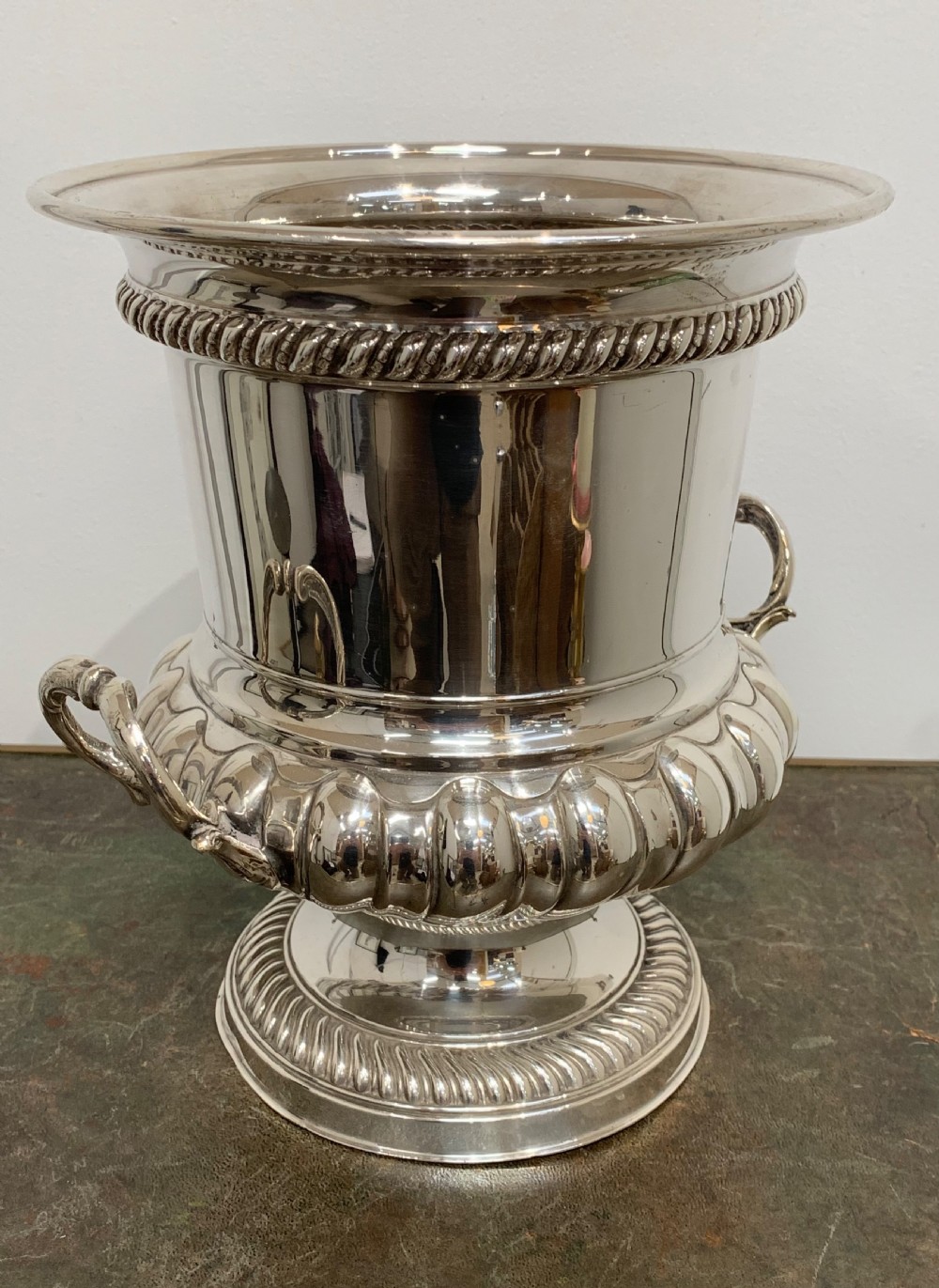 Exceptionally Fine 19thc Silver Plated Campagna Wine Cooler / Bucket by Barker Ellis View IV