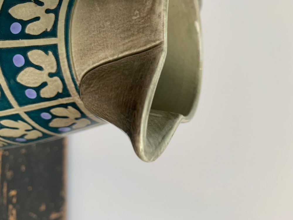 Very Fine Art Nouveau K.A.W. Waechtersbacher Coffee or Chocolate Pot Designed by Christian Neureuther, Circa 1910 View VI