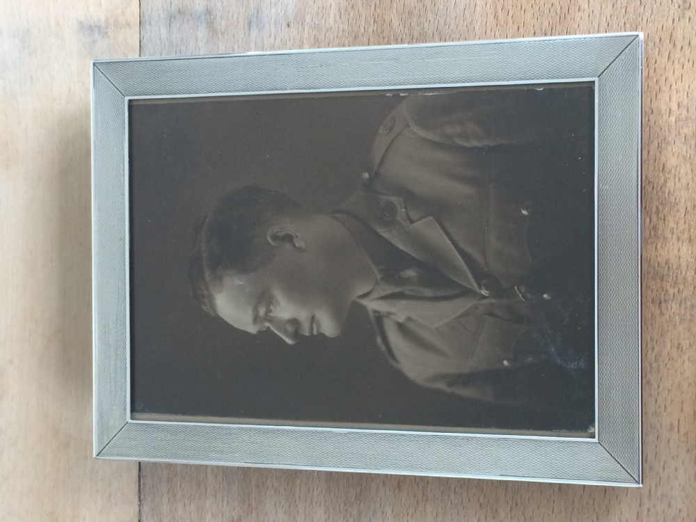 Engine Turned Sterling Silver Art Deco Photo Frame View II