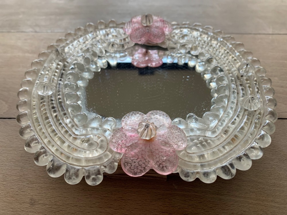 Charming Little 1940s Venetian Glass Wall Mirror, Murano View II