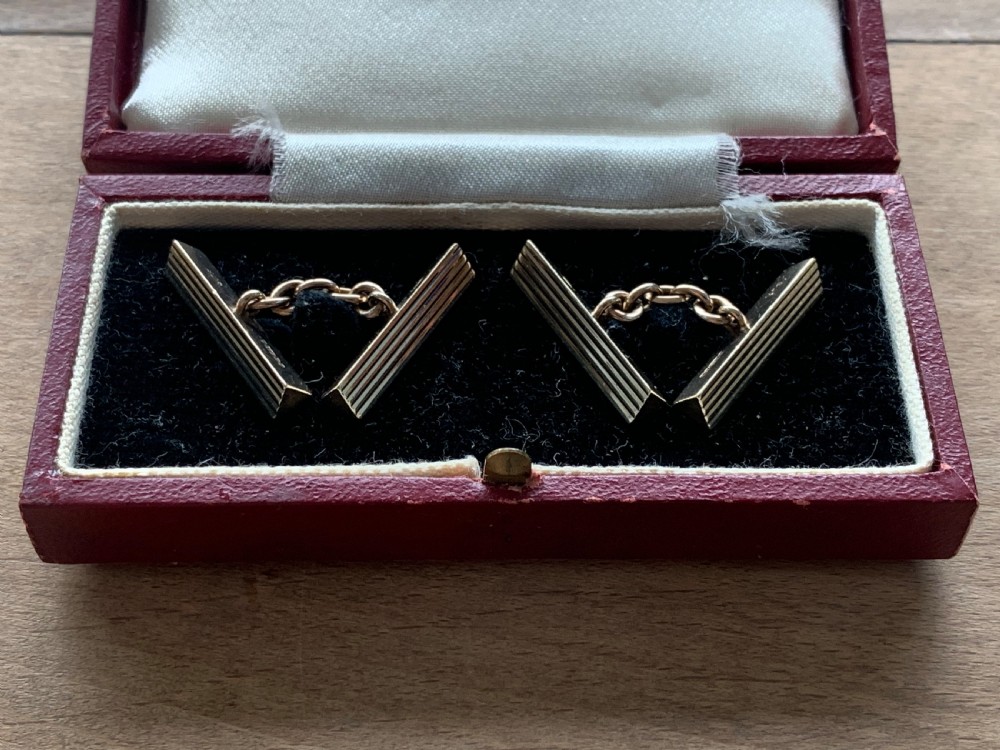 9ct Yellow Gold Art Deco Cufflinks