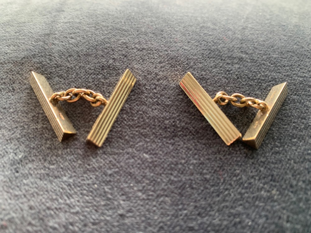 9ct Yellow Gold Art Deco Cufflinks View XII