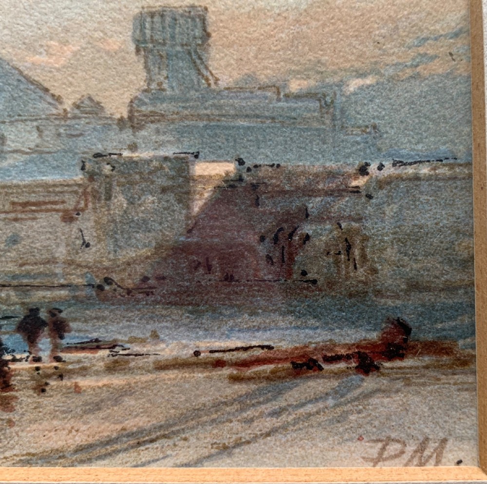 Paul Marny, French/British, (1829-1914), watercolour on paper. St Malo or a View of Antwerp from the Scheldt View V