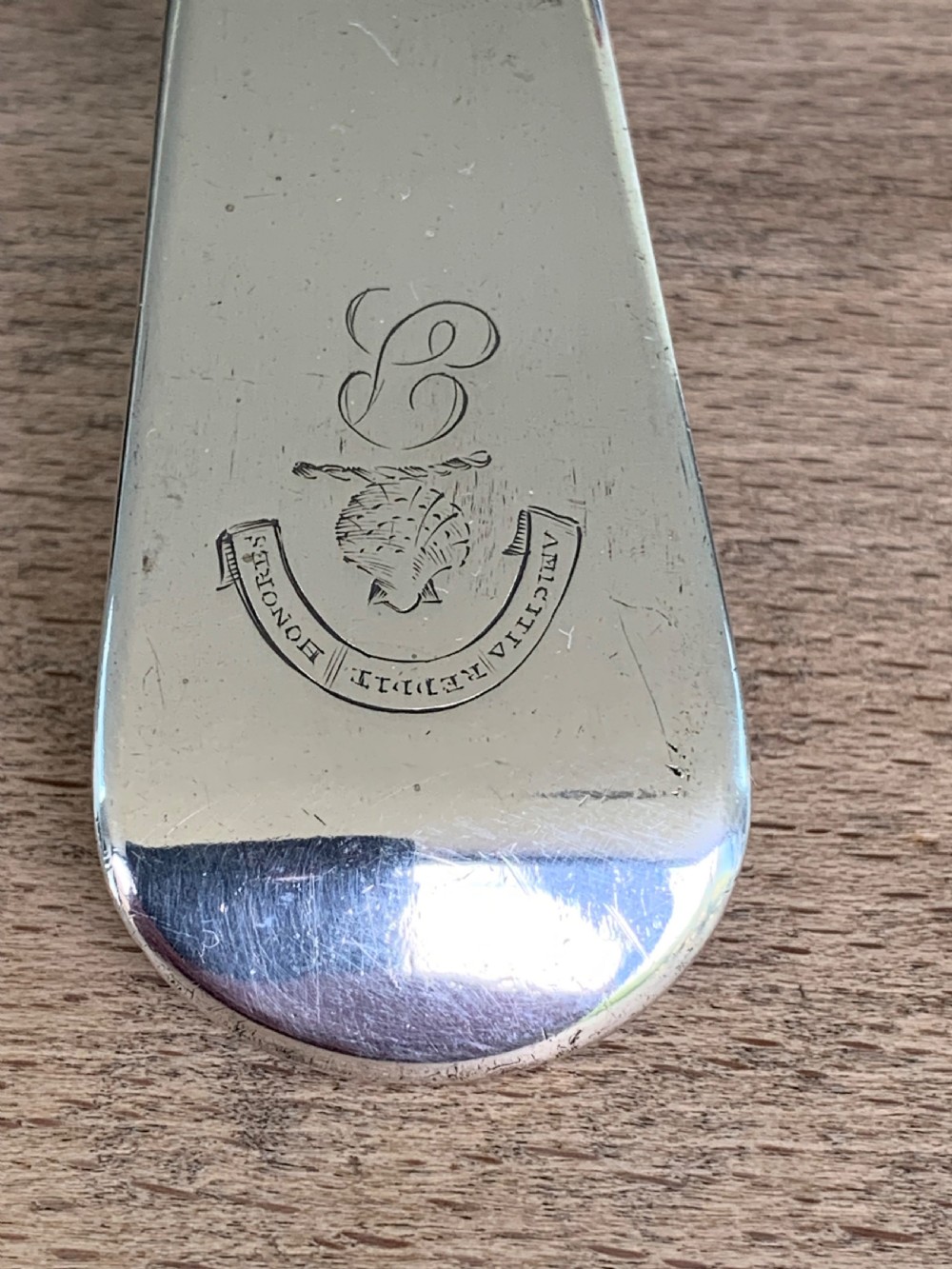 An impressive and heavy George III silver ladle of Clan Pringle interest by Samuel Godbehere, Edward Wigan & James Boult, London 1810 View IV