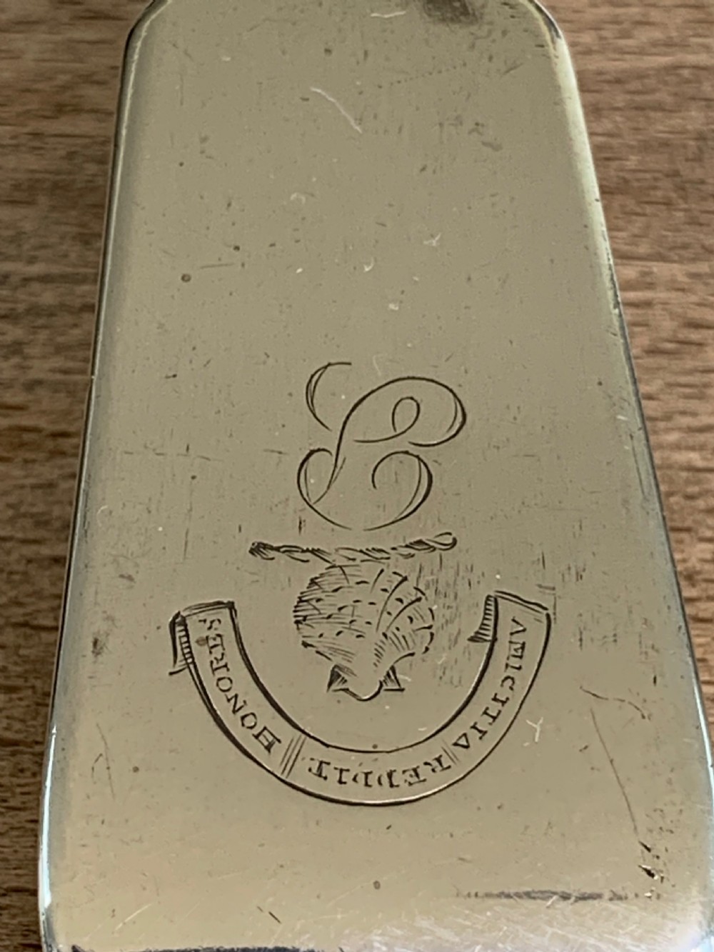 An impressive and heavy George III silver ladle of Clan Pringle interest by Samuel Godbehere, Edward Wigan & James Boult, London 1810 View V
