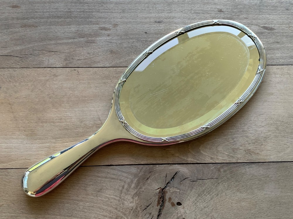 Very Fine and Large Danish Silver Hand Mirror by Court Jeweller Anton Michelsen, in the Karl Faberge taste
