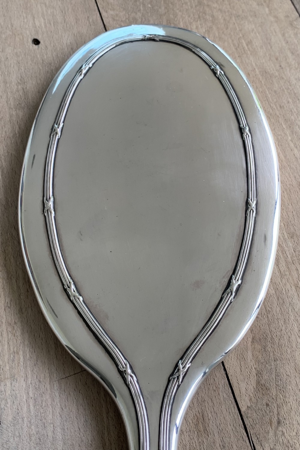 Very Fine and Large Danish Silver Hand Mirror by Court Jeweller Anton Michelsen, in the Karl Faberge taste View II
