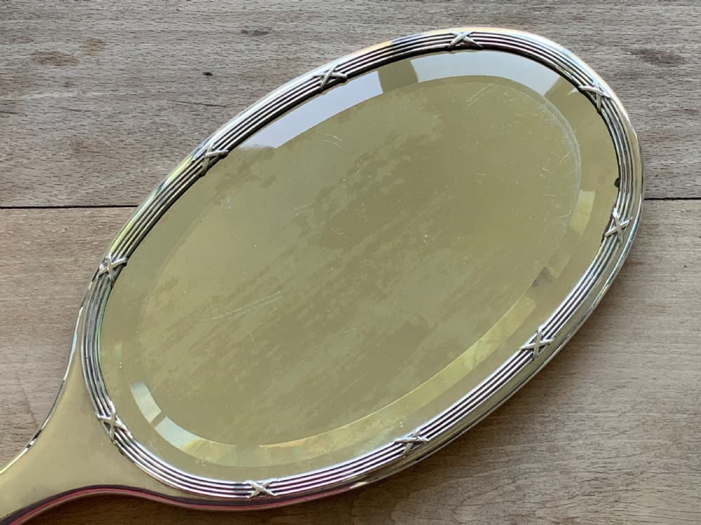 Very Fine and Large Danish Silver Hand Mirror by Court Jeweller Anton Michelsen, in the Karl Faberge taste View III