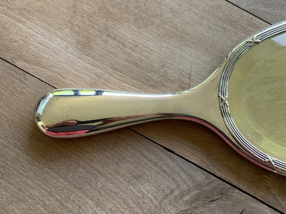 Very Fine and Large Danish Silver Hand Mirror by Court Jeweller Anton Michelsen, in the Karl Faberge taste View VI
