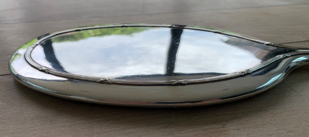 Very Fine and Large Danish Silver Hand Mirror by Court Jeweller Anton Michelsen, in the Karl Faberge taste View VIII