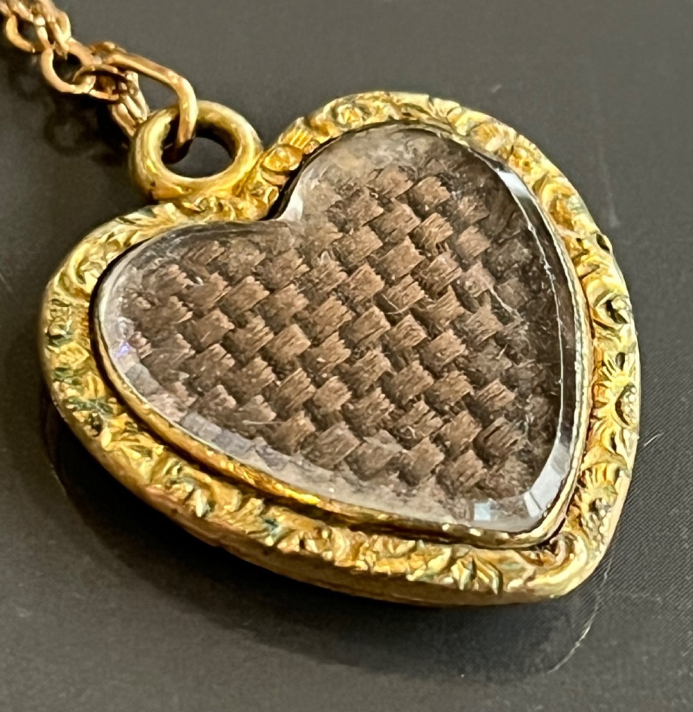 Charming Antique Yellow Metal Heart Shaped Hair Locket Pendant and Chain View III