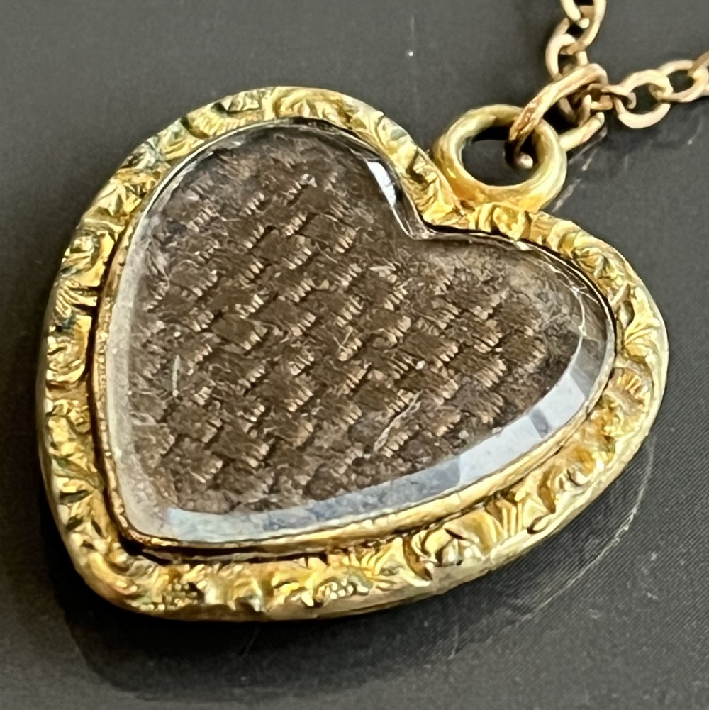 Charming Antique Yellow Metal Heart Shaped Hair Locket Pendant and Chain View VIII
