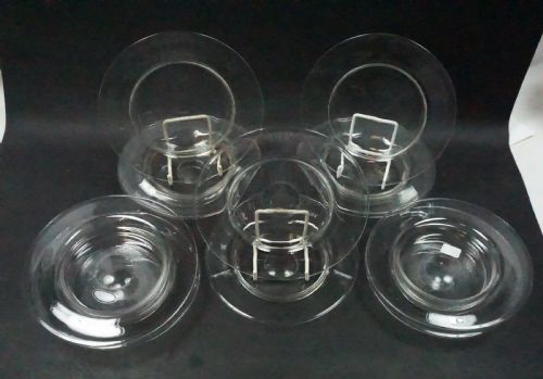 A SET OF TWELVE FREE BLOWN CRYSTAL GLASS ICE PLATES ENGLISH C1860 - ADDITIONAL PHOTO 1