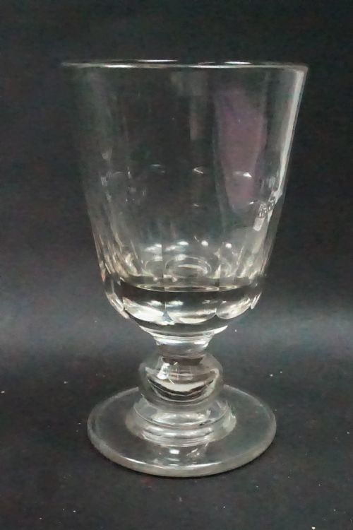 A SET OF SIX HEAVY CRYSTAL GLASS RUMMERS WITH BALUSTER STEMS ENGLISH C1840 - ADDITIONAL PHOTO 1