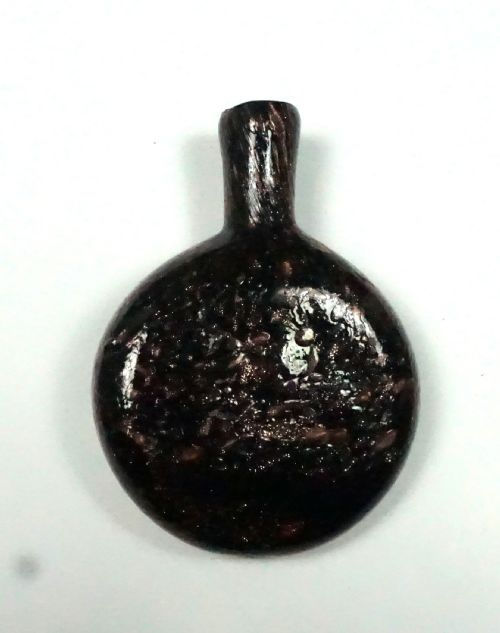 A BLACK GLASS SNUFF BOTTLE WITH AVENTURINE INCLUSIONS VENICE C1880 - ADDITIONAL PHOTO 1