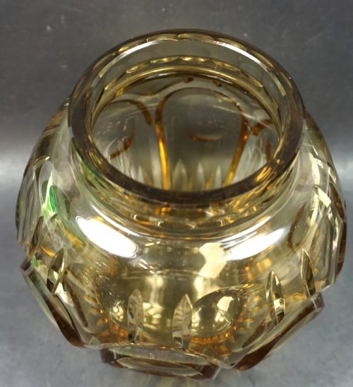 A TOPAZ GLASS VASE JOSEPH SIMON FOR VAL ST LAMBERT BELGIUM C1930 - ADDITIONAL PHOTO 1