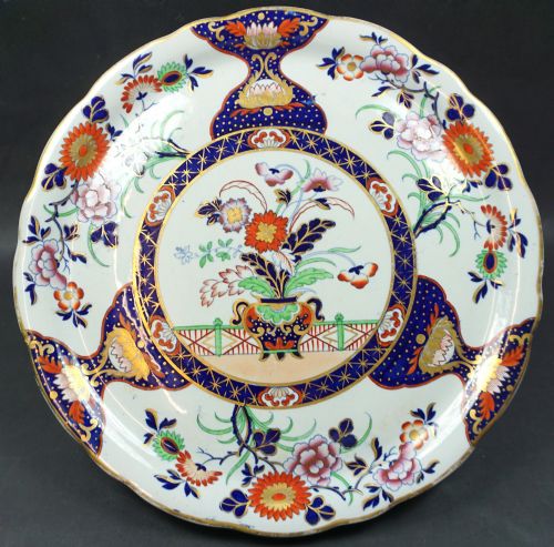 A VERY PRETTY HAND COLOURED CHEESE DISH HICKS MEIGH C1820