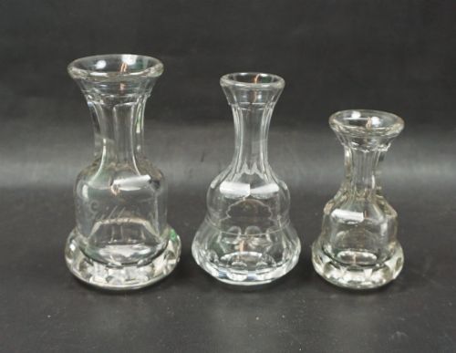 A Set of Three Graduated Glass Spirit Measures, English C.1860