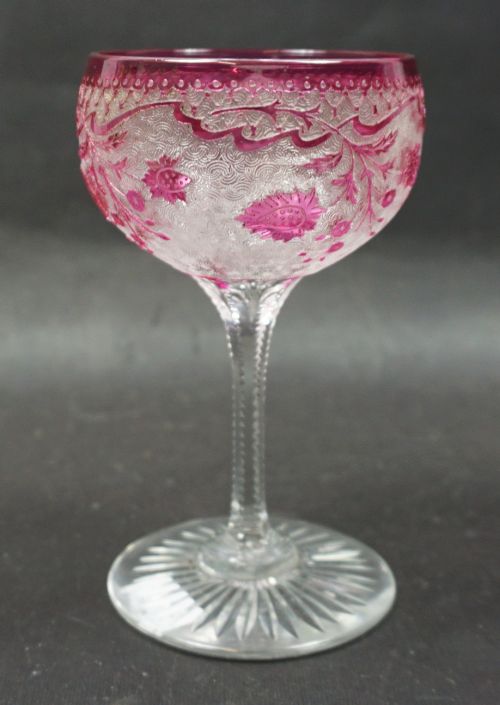 A Baccarat Faux Cameo Wine Glass, France C,1910