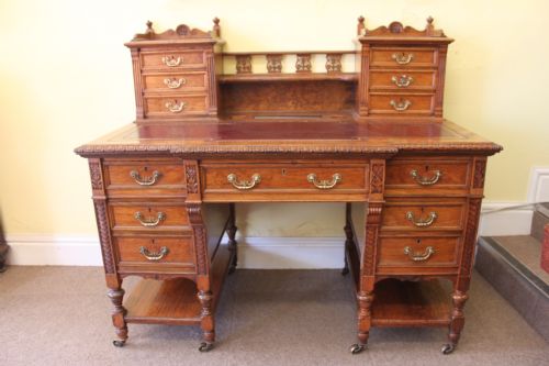 a superb 19th century victorian pollard oak desk pedestal by james shoolbred tottenham court road london - CATEGORY: ANTIQUE DESKS - DATED 1880
