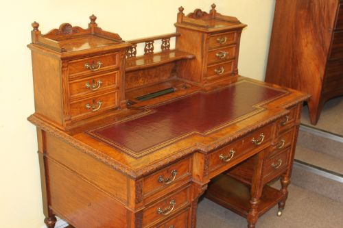 A SUPERB 19TH CENTURY VICTORIAN POLLARD OAK DESK PEDESTAL BY JAMES SHOOLBRED TOTTENHAM COURT ROAD LONDON - ADDITIONAL PHOTO 1