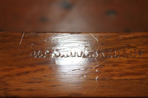 A SUPERB 19TH CENTURY VICTORIAN POLLARD OAK DESK PEDESTAL BY JAMES SHOOLBRED TOTTENHAM COURT ROAD LONDON - ADDITIONAL PHOTO 5