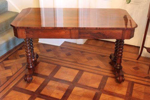 a fine quality william iv period rosewood library table - CATEGORY: ANTIQUE TABLES - DATED 1800