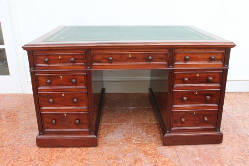 victorian mahogany partners desk attributed to t willson of london - CATEGORY: ANTIQUE DESKS - DATED 1800