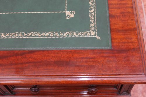 VICTORIAN MAHOGANY PARTNERS DESK ATTRIBUTED TO T WILLSON OF LONDON - ADDITIONAL PHOTO 9