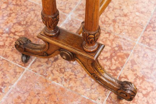 A FINE QUALITY GOLDEN OAK TWODRAWER LIBRARY TABLE BY EDWARDS ROBERTS - ADDITIONAL PHOTO 5
