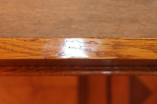A FINE QUALITY GOLDEN OAK TWODRAWER LIBRARY TABLE BY EDWARDS ROBERTS - ADDITIONAL PHOTO 7
