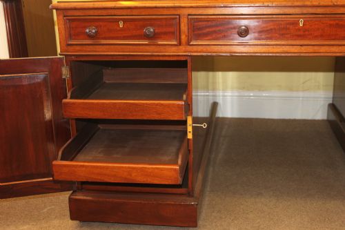 VICTORIAN MAHOGANY PEDESTAL 12 DRAWER PARTNERS DESK - ADDITIONAL PHOTO 5