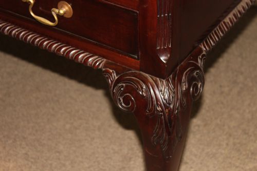 CHIPPENDALE STYLE MAHOGANY PARTNERS DESKLIBRARY TABLE - ADDITIONAL PHOTO 3