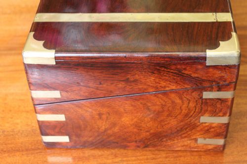 A VICTORIAN ROSEWOOD AND BRASS BOUND WRITING SLOPE - ADDITIONAL PHOTO 1