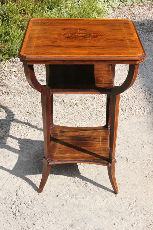 rosewood inlaid sheraton revival occasional table - CATEGORY: ANTIQUE TABLES - DATED 1900