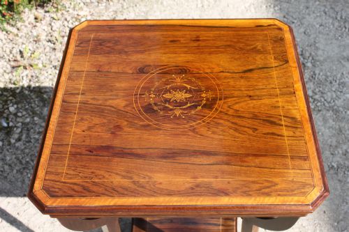 ROSEWOOD INLAID SHERATON REVIVAL OCCASIONAL TABLE - ADDITIONAL PHOTO 2