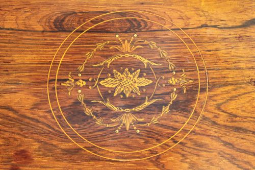 ROSEWOOD INLAID SHERATON REVIVAL OCCASIONAL TABLE - ADDITIONAL PHOTO 3