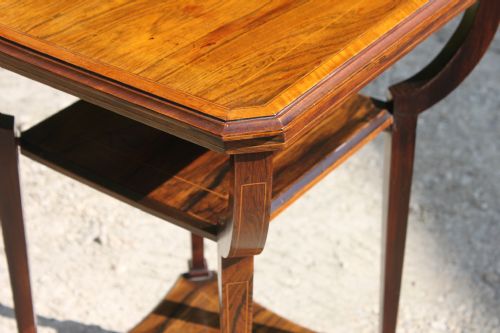ROSEWOOD INLAID SHERATON REVIVAL OCCASIONAL TABLE - ADDITIONAL PHOTO 8