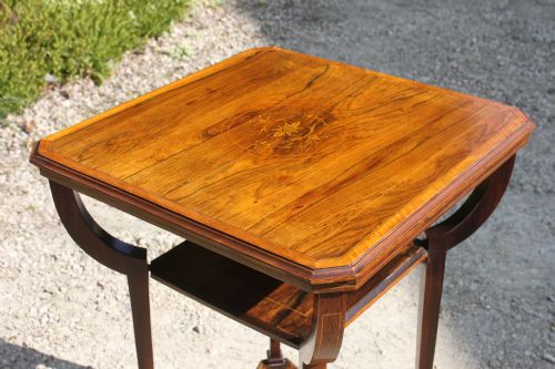 ROSEWOOD INLAID SHERATON REVIVAL OCCASIONAL TABLE - ADDITIONAL PHOTO 9