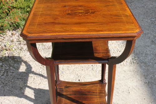 ROSEWOOD INLAID SHERATON REVIVAL OCCASIONAL TABLE - ADDITIONAL PHOTO 7