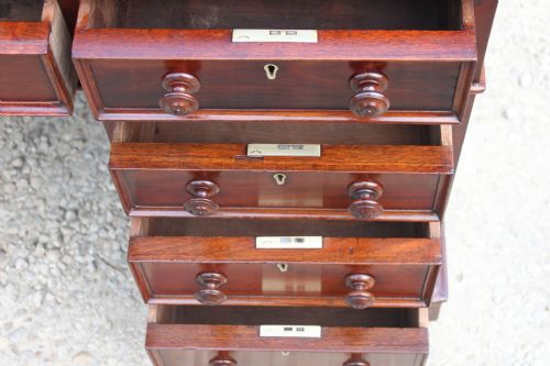 ENGLISH VICTORIAN MAHOGANY 9DRAWER PEDESTAL DESK - ADDITIONAL PHOTO 11