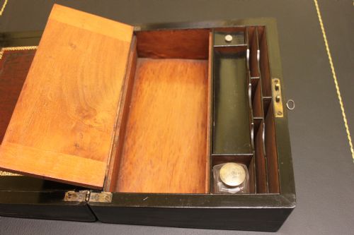 VICTORIAN COROMANDEL AND MOTHER OF PEARL INLAID WRITING SLOPE - ADDITIONAL PHOTO 7