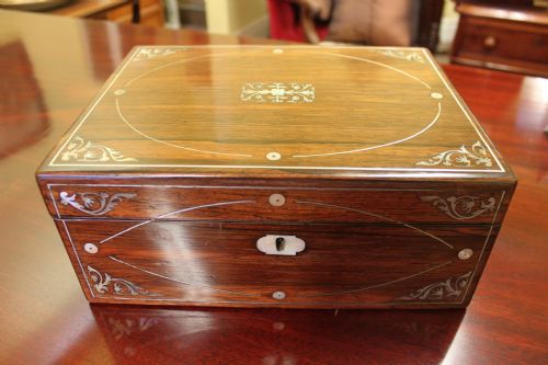 English Victorian Rosewood Writing Slope