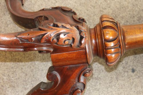 VICTORIAN CARVED WALNUT REVOLVING PIANO STOOL - ADDITIONAL PHOTO 2