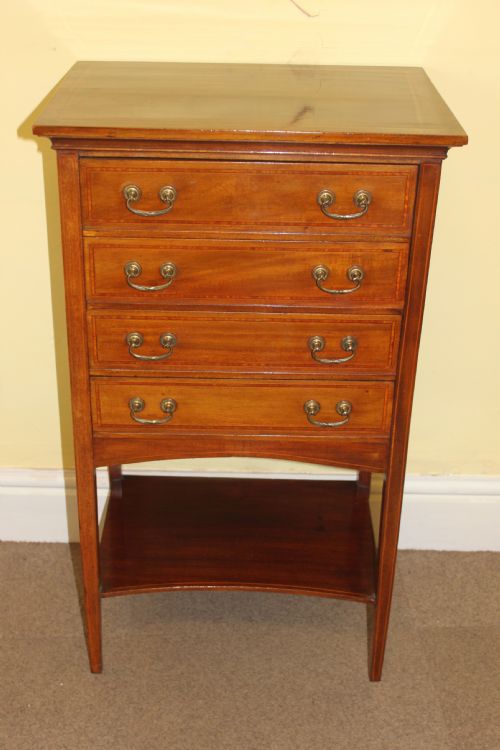 edwardian mahogany sheraton style music cabinet - CATEGORY: ANTIQUE CABINETS - DATED 1900
