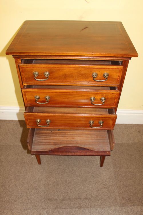 EDWARDIAN MAHOGANY SHERATON STYLE MUSIC CABINET - ADDITIONAL PHOTO 3