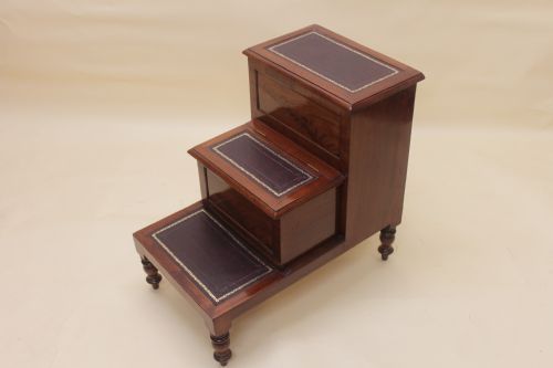 a 19th century mahogany three step commodelibrary steps - CATEGORY: ANTIQUE MISCELLANEOUS - DATED 1850