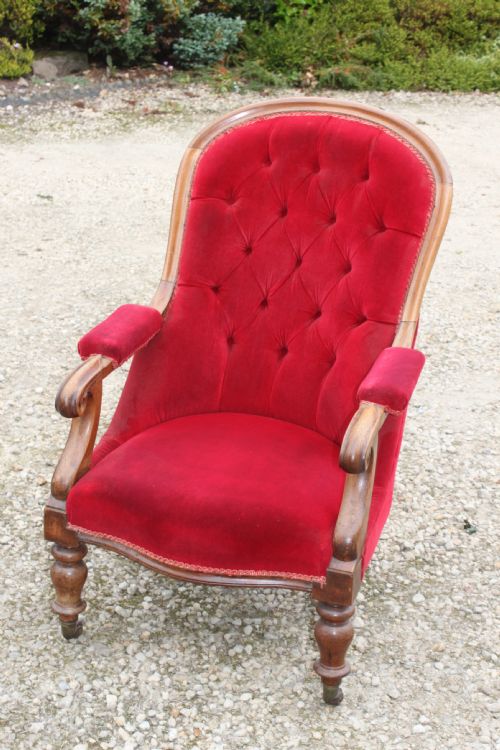 A VICTORIAN MAHOGANY ARMCHAIR - ADDITIONAL PHOTO 1