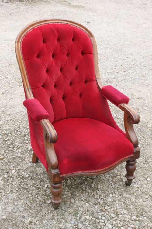 A VICTORIAN MAHOGANY ARMCHAIR - ADDITIONAL PHOTO 2