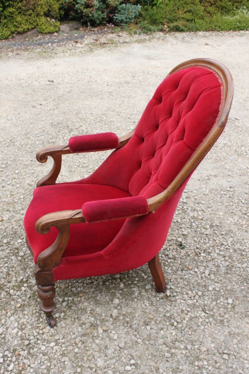 A VICTORIAN MAHOGANY ARMCHAIR - ADDITIONAL PHOTO 5